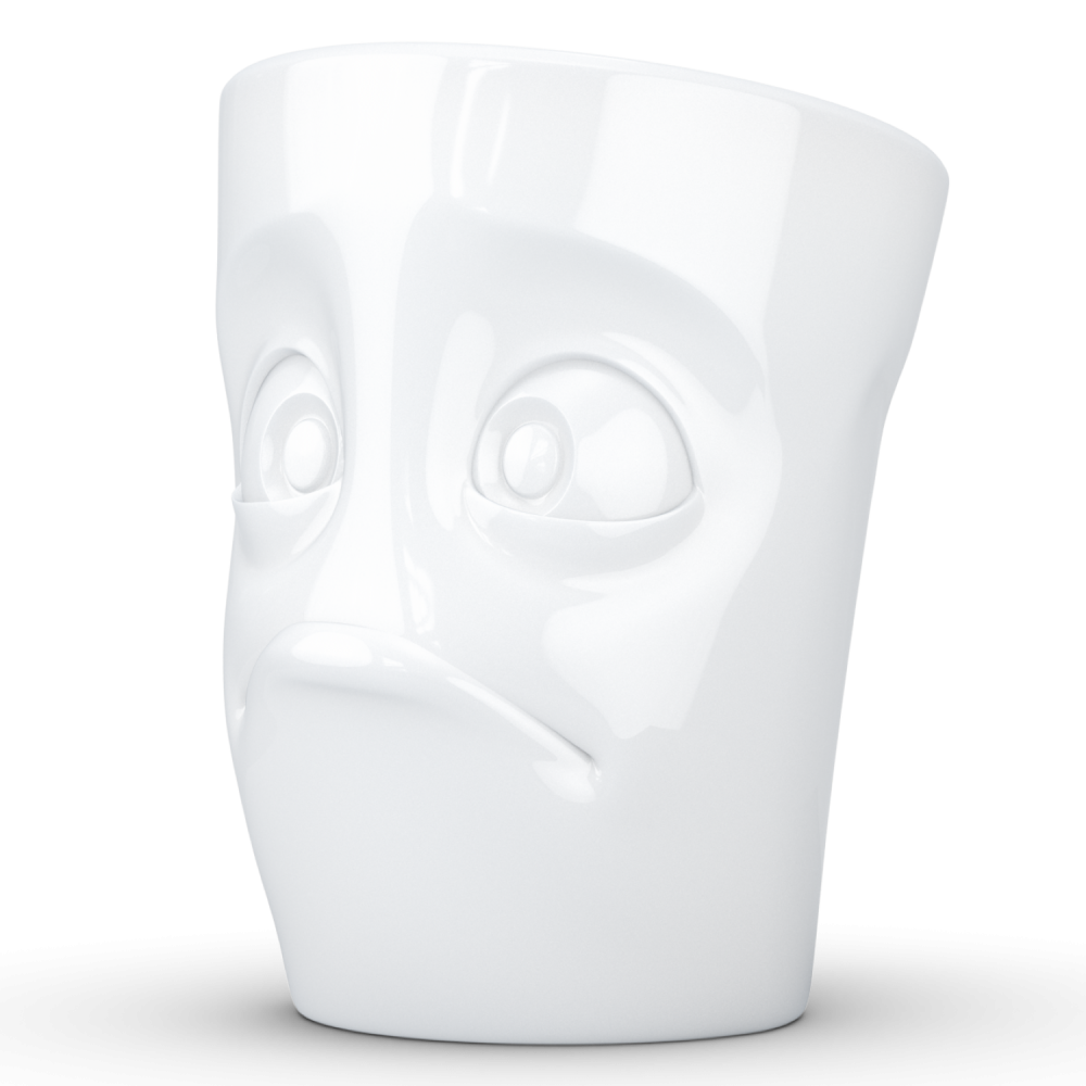 FiftyEight Henkelbecher Mug Verdutzt weiss